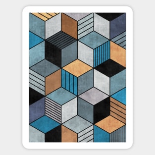 Colorful Concrete Cubes 2 - Blue, Grey, Brown Sticker